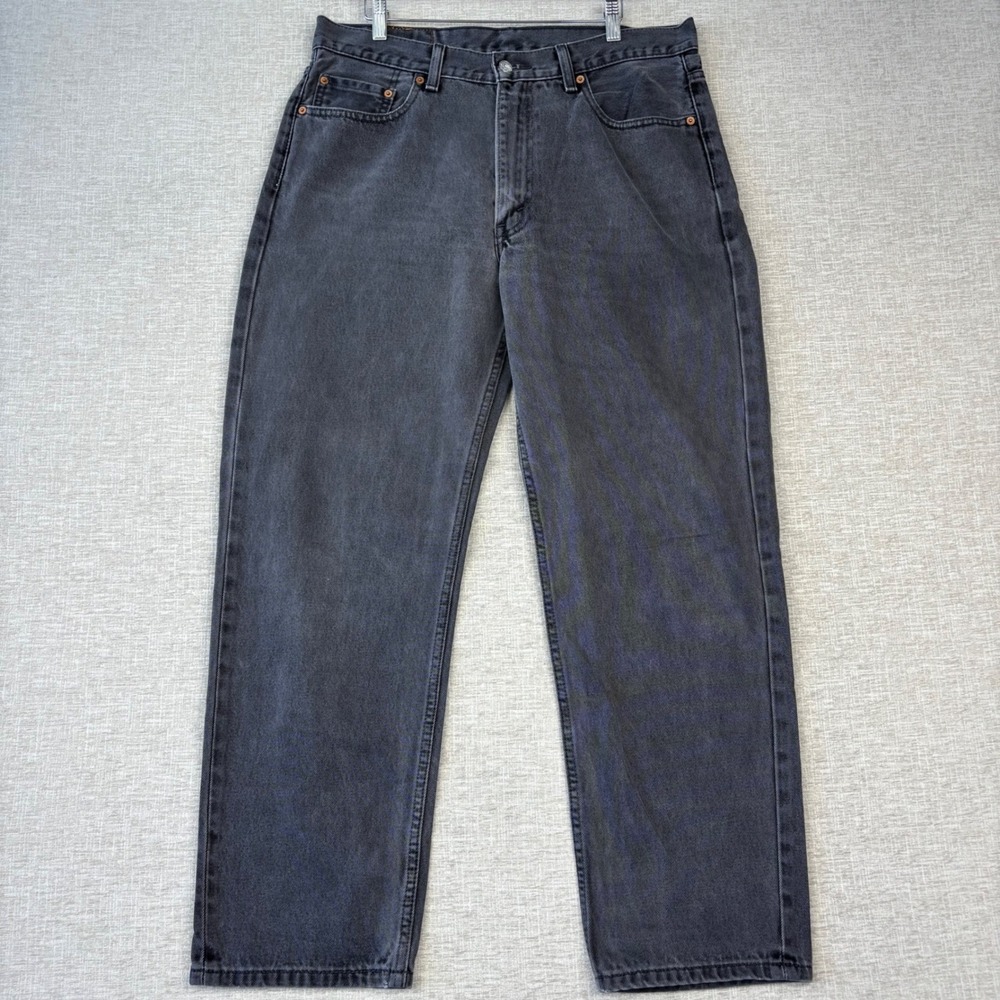 Levis 550 Men's 36x32 Jeans Fit Tapered Leg Grey Fuzzy Stoned Washed Denim